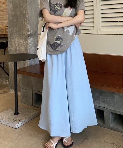 a lot of love(ア ロット オブ ラブ)の「スカート見えギャザーワイドパンツ(その他パンツ・レディース・ホワイト/ピンク/ブラック/ブルー・FREE)」の8枚目の写真
