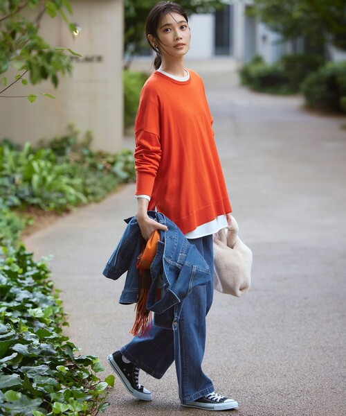 23区(ニジュウサンク)の「カシミヤ チェック マフラー(マフラー・レディース・ダークグリーン系3/オレンジ系3/ベージュ系3/グレー系3・F)」の14枚目の写真