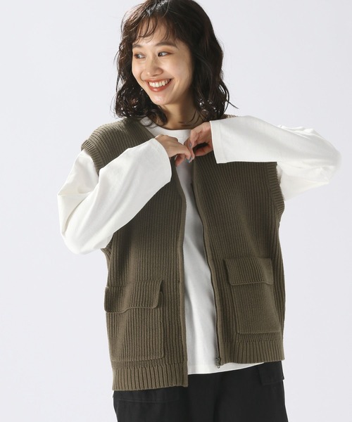niko and… be with M カーキ Lサイズ 新品 niko andベストMサイズ カーキ 厳しく