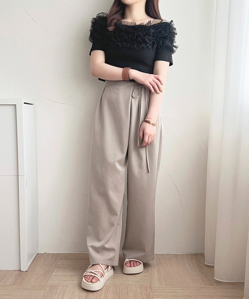 apres jour(アプレジュール)の「チュールプルオーバー【ZOZOTOWN限定アイテム】(Tシャツ/カットソー・レディース・チャコールグレー/アイボリー/ブラック・フリー/X-LARGE)」の16枚目の写真