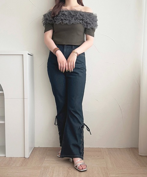 apres jour(アプレジュール)の「チュールプルオーバー【ZOZOTOWN限定アイテム】(Tシャツ/カットソー・レディース・チャコールグレー/アイボリー/ブラック・フリー/X-LARGE)」の21枚目の写真