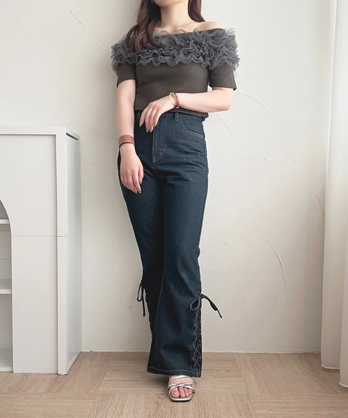 apres jour(アプレジュール)の「チュールプルオーバー【ZOZOTOWN限定アイテム】(Tシャツ/カットソー・レディース・チャコールグレー/アイボリー/ブラック・フリー/X-LARGE)」の22枚目の写真