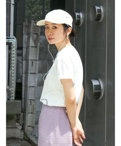 Ungrid（アングリッド）の「ミックスロゴエンブロイダリーTee（Tシャツ/カットソー・レディース・オフホワイト/ピンク/ブラック/グリーン・FREE）」の9枚目の写真