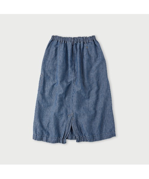 45R（フォーティファイブアール）の「綿麻ダンガリーのチーゴスカート（清）（スカート・レディース・インディゴブルー・FREE）」の2枚目の写真