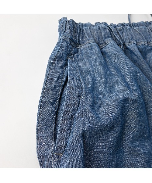 45R（フォーティファイブアール）の「綿麻ダンガリーのチーゴスカート（清）（スカート・レディース・インディゴブルー・FREE）」の8枚目の写真