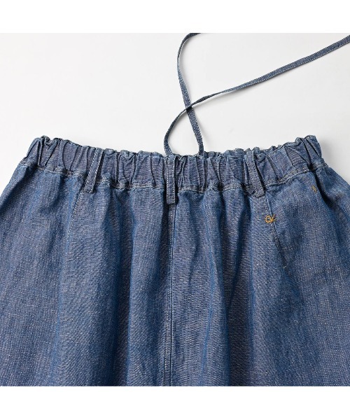 45R（フォーティファイブアール）の「綿麻ダンガリーのチーゴスカート（清）（スカート・レディース・インディゴブルー・FREE）」の11枚目の写真