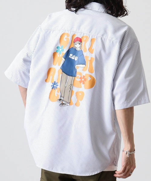 Red Cap Girl(レッドキャプガール)の「REDCAPGIRL RCGバックプリント ルーズサイズ半袖シャツ(シャツ/ブラウス・メンズ・ホワイト/その他/ブルー・M/L)」の20枚目の写真
