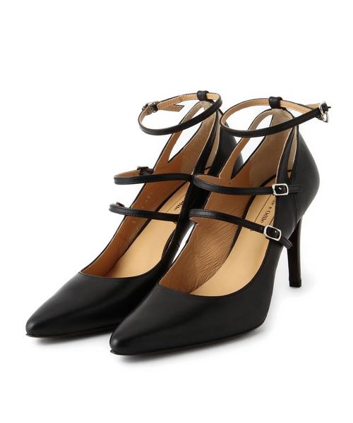 ODETTE E ODILE（オデットエオディール）の「OIT トリプルストラップ パンプス90（パンプス・レディース・ブラック/ブラウン・22cm/22.5cm/23.5cm/23cm/24cm/24.5cm）」の2枚目の写真