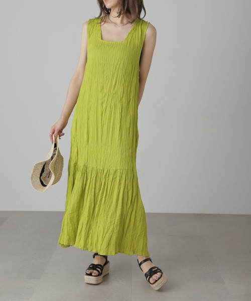 FREE'S MART(フリーズマート)の「◆前後2WAYワッシャーワンピース(ワンピース・レディース・ホワイト/レッド/ライトグリーン・SMALL/MEDIUM)」の2枚目の写真