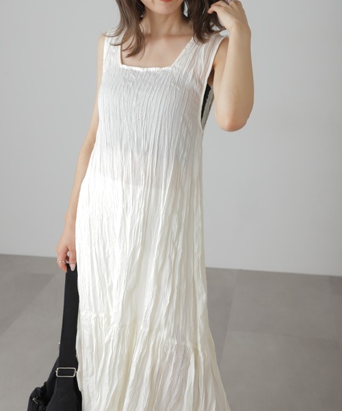 FREE'S MART(フリーズマート)の「◆前後2WAYワッシャーワンピース(ワンピース・レディース・ホワイト/レッド/ライトグリーン・SMALL/MEDIUM)」の9枚目の写真