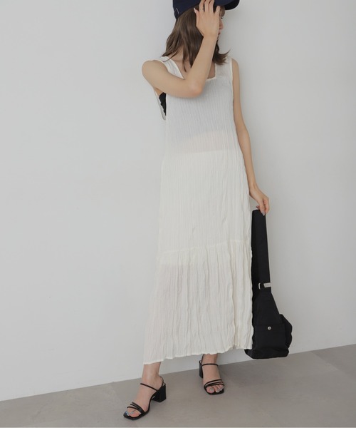 FREE'S MART(フリーズマート)の「◆前後2WAYワッシャーワンピース(ワンピース・レディース・ホワイト/レッド/ライトグリーン・SMALL/MEDIUM)」の4枚目の写真