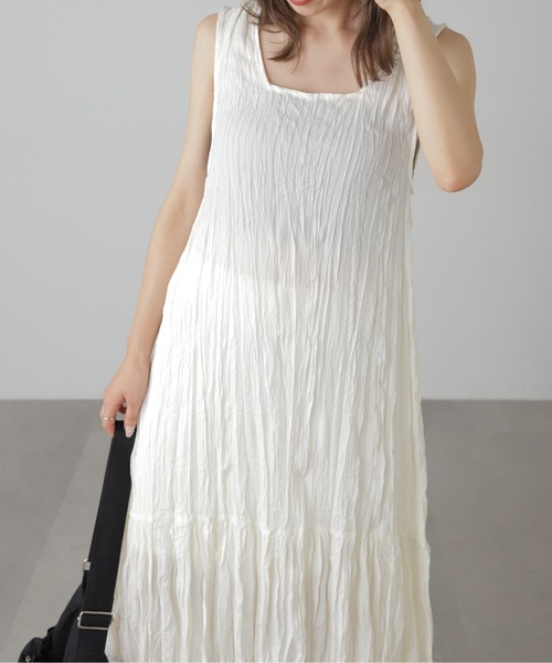 FREE'S MART(フリーズマート)の「◆前後2WAYワッシャーワンピース(ワンピース・レディース・ホワイト/レッド/ライトグリーン・SMALL/MEDIUM)」の8枚目の写真