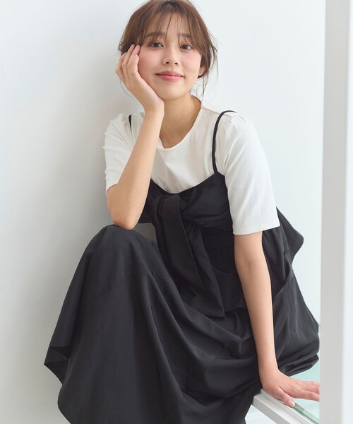 Feroux（フェルゥ）の「【セットアップ対応・洗える】リボンタフタ ビスチェ カットソー（ベスト・レディース・ピンク系/ブルー系/ブラック系・F）」の11枚目の写真