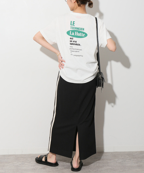 JOURNAL STANDARD relume(ジャーナルスタンダード レリューム)の「《追加》カットジャージーラインスカート(スカート・レディース・ブラック/ライトグレー・FREE)」の6枚目の写真