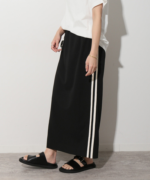 JOURNAL STANDARD relume(ジャーナルスタンダード レリューム)の「《追加》カットジャージーラインスカート(スカート・レディース・ブラック/ライトグレー・FREE)」の8枚目の写真