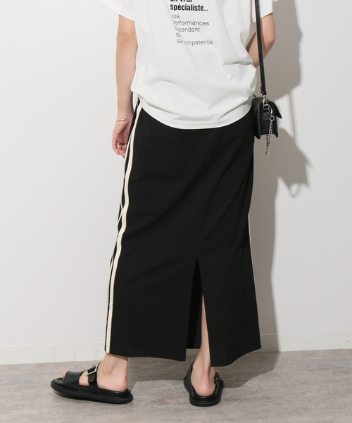 JOURNAL STANDARD relume(ジャーナルスタンダード レリューム)の「《追加》カットジャージーラインスカート(スカート・レディース・ブラック/ライトグレー・FREE)」の10枚目の写真