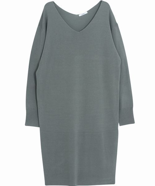 MURUA（ムルーア）の「【FEMININE】ﾌﾟﾚｰﾝVﾈｯｸﾛﾝｸﾞOP（ワンピース・レディース・カーキ/グレー/ブラック/ブラウン・FREE）」の18枚目の写真