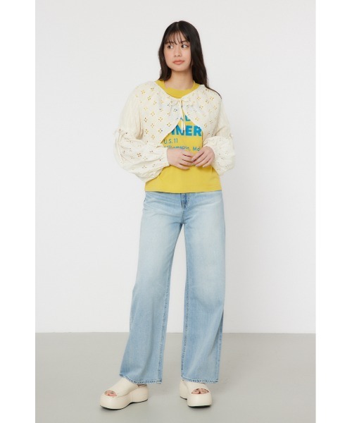 RODEO CROWNS WIDE BOWL（ロデオクラウンズワイドボウル）の「カットワークレースボレロ 2（カーディガン/ボレロ・レディース・カーキ/ブラック/アイボリー・FREE）」の21枚目の写真