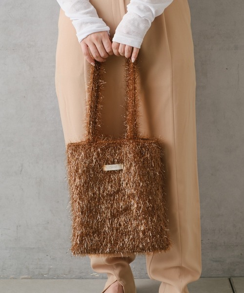 Actually（アクチュアリー）の「ラメシャギーミニトート（トートバッグ・レディース・シルバー/ブラック/ブラウン/パープル・フリー）」の9枚目の写真