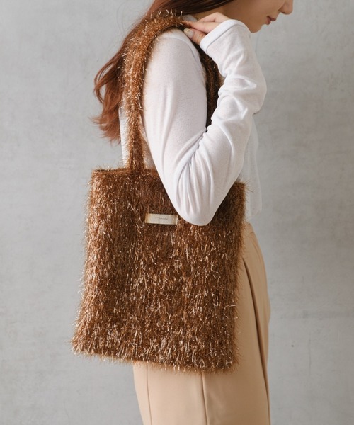 Actually（アクチュアリー）の「ラメシャギーミニトート（トートバッグ・レディース・シルバー/ブラック/ブラウン/パープル・フリー）」の11枚目の写真