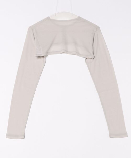 SALON adam et rope'（サロン アダム エ ロペ）の「UVケア シアーコットンショート丈カーディガン【セットアップ対応】（カーディガン/ボレロ・レディース・ライトグレー/ホワイト/ブラック・FREE）」の4枚目の写真