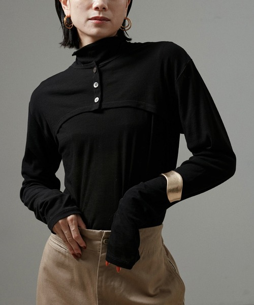 SALON adam et rope'（サロン アダム エ ロペ）の「UVケア シアーコットンショート丈カーディガン【セットアップ対応】（カーディガン/ボレロ・レディース・ライトグレー/ホワイト/ブラック・FREE）」の3枚目の写真