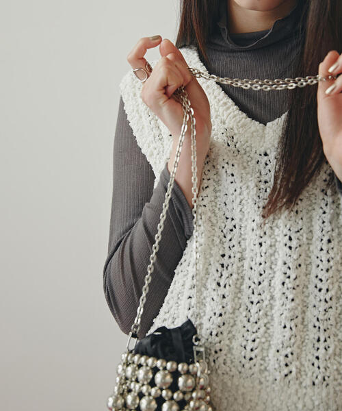 N.（N. Natural Beauty Basic）（エヌエヌナチュラルビューティーベーシック）の「◆メタルボール２ＷＡＹチェーンショルダーバッグ（ショルダーバッグ・レディース・シルバー・ﾌﾘ-）」の5枚目の写真