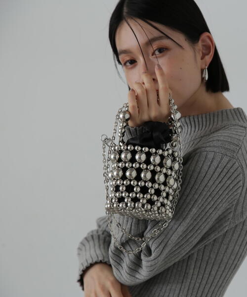 N.（N. Natural Beauty Basic）（エヌエヌナチュラルビューティーベーシック）の「◆メタルボール２ＷＡＹチェーンショルダーバッグ（ショルダーバッグ・レディース・シルバー・ﾌﾘ-）」の16枚目の写真