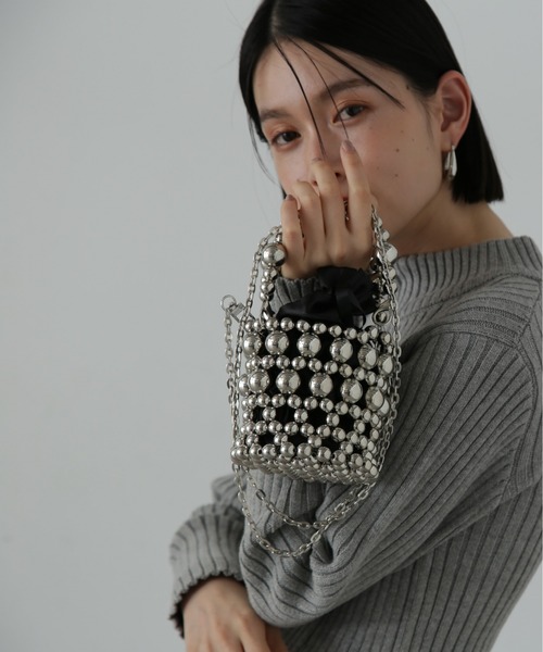 N.（N. Natural Beauty Basic）（エヌエヌナチュラルビューティーベーシック）の「◆メタルボール２ＷＡＹチェーンショルダーバッグ（ショルダーバッグ・レディース・シルバー・ﾌﾘ-）」の19枚目の写真