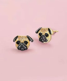 VIBGYOR Women | 【float】ジュエリー ドッグフェイス モチーフ ピアス【11パターン展開】(ピアス（両耳用）)