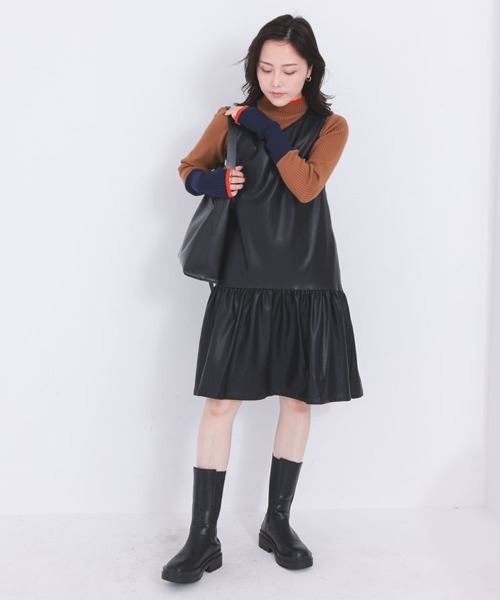 pufe(ピュフェ)の「【pufe】もちもちバイカラーリブニット(その他トップス・レディース・ブラック/グレー/キャメル/ブラック×ホワイト/ネイビー・ONE)」の14枚目の写真