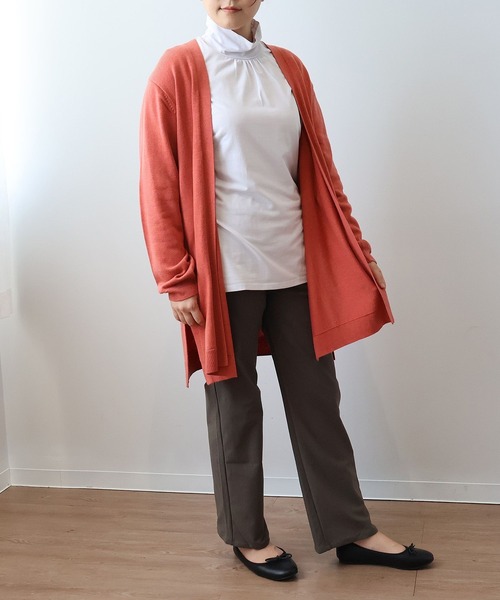 MB mint breeze(エムビーミントブリーズ)の「【L~6L 大きいサイズ】【吸湿・発熱】天竺タートルネックTシャツ(Tシャツ/カットソー・レディース・ネイビー/グレー/ブルー/ブラック/クリーム・L/LL/3L/4L/5L/6L)」の11枚目の写真