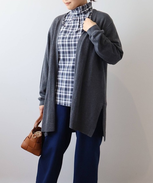 MB mint breeze(エムビーミントブリーズ)の「【L~6L 大きいサイズ】【吸湿・発熱】天竺タートルネックTシャツ(Tシャツ/カットソー・レディース・ネイビー/グレー/ブルー/ブラック/クリーム・L/LL/3L/4L/5L/6L)」の14枚目の写真