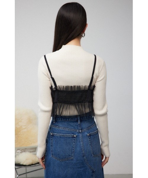 AZUL by moussy(アズールバイマウジー)の「チュールフリルビスチェ(キャミソール・レディース・グレー/ダークブルー/ブラック・FREE)」の9枚目の写真