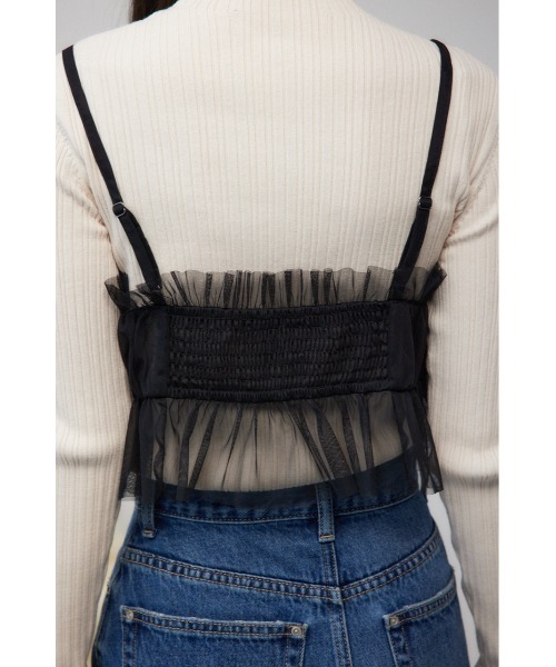 AZUL by moussy(アズールバイマウジー)の「チュールフリルビスチェ(キャミソール・レディース・グレー/ダークブルー/ブラック・FREE)」の11枚目の写真