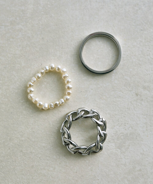 ear PAPILLONNER（イアパピヨネ）の「《3点セット/金属アレルギー対応》ステンレス3連ミックスリング（リング・レディース・ゴールド/シルバー・FREE）」の18枚目の写真