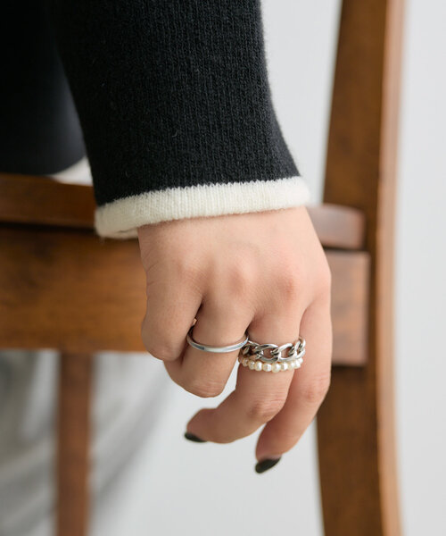 ear PAPILLONNER（イアパピヨネ）の「《3点セット/金属アレルギー対応》ステンレス3連ミックスリング（リング・レディース・ゴールド/シルバー・FREE）」の20枚目の写真