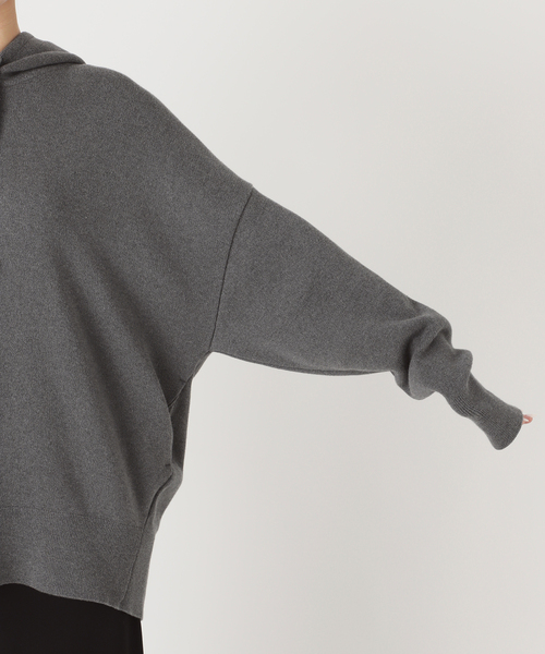 Deuxieme Classe（ドゥーズィエムクラス）の「smooth TOP HOODY プルオーバー（ニット/セーター・レディース・チャコールグレー・FREE）」の18枚目の写真