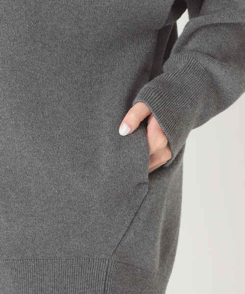 Deuxieme Classe（ドゥーズィエムクラス）の「smooth TOP HOODY プルオーバー（ニット/セーター・レディース・チャコールグレー・FREE）」の20枚目の写真