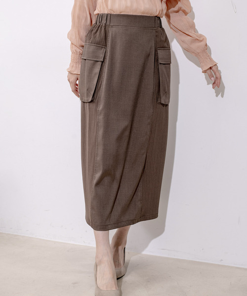 Jayro（ジャイロ）の「リブサファリスカート（スカート・レディース・ブラック/ダークブラウン/ブルー・FREE）」の2枚目の写真