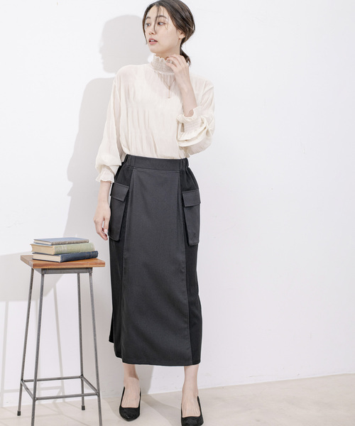 Jayro（ジャイロ）の「リブサファリスカート（スカート・レディース・ブラック/ダークブラウン/ブルー・FREE）」の11枚目の写真