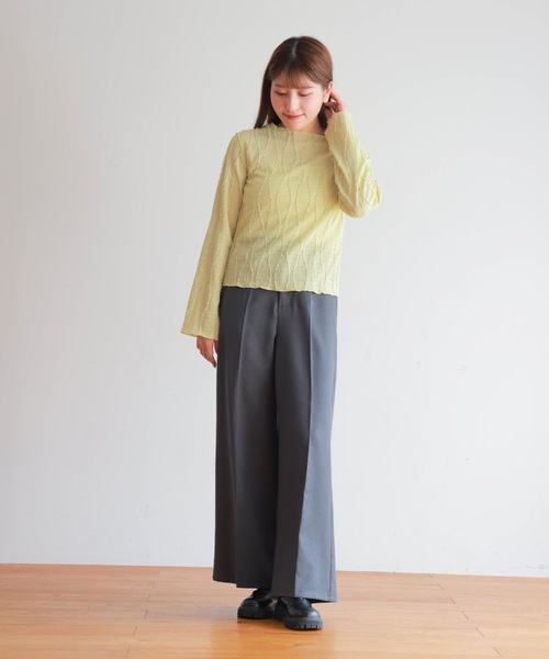 PURE BRIGHT（ピュアブライト）の「シャギージャガードフレアスリーブトップス（その他トップス・レディース・アイボリー/ライトグリーン・FREE）」の17枚目の写真