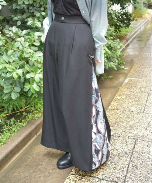 axes femme（アクシーズファム）の「スカーフ切替ワイドパンツ（その他パンツ・レディース・ワイン/ブラック/ダークグリーン・FREE）」の22枚目の写真