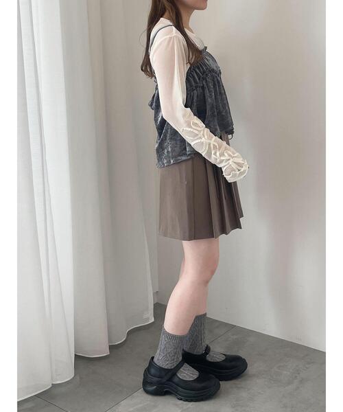 ehka sopo（エヘカソポ）の「花テープカットソー（Tシャツ/カットソー・レディース・ダークオレンジ/ブラック/グレー/キナリ・F）」の11枚目の写真