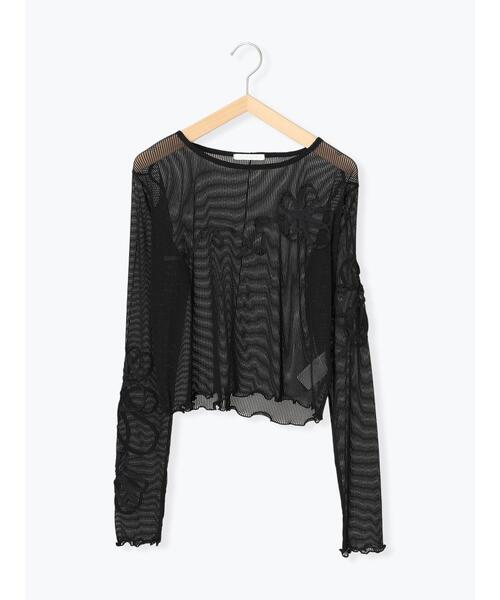 ehka sopo（エヘカソポ）の「花テープカットソー（Tシャツ/カットソー・レディース・ダークオレンジ/ブラック/グレー/キナリ・F）」の14枚目の写真