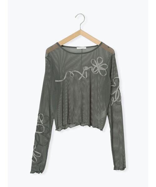 ehka sopo（エヘカソポ）の「花テープカットソー（Tシャツ/カットソー・レディース・ダークオレンジ/ブラック/グレー/キナリ・F）」の16枚目の写真