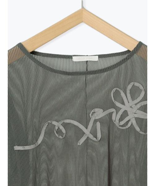 ehka sopo（エヘカソポ）の「花テープカットソー（Tシャツ/カットソー・レディース・ダークオレンジ/ブラック/グレー/キナリ・F）」の18枚目の写真