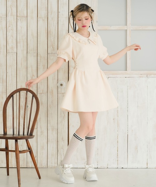 DearMyLoveRose（ディアマイラブローズ）の「厚底リボンレースアップスニーカーパンプス（シューズ小物/雑貨・レディース・ブラック/ブラック系その他/ホワイト・22.5cm/23cm/23.5cm/24cm/24.5cm/25cm）」の7枚目の写真