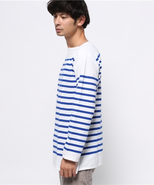 ORCIVAL（オーシバル）の「【ORCIVAL】パネルボーダーボートネック（Tシャツ/カットソー・メンズ・ホワイト・MEDIUM/LARGE）」の6枚目の写真