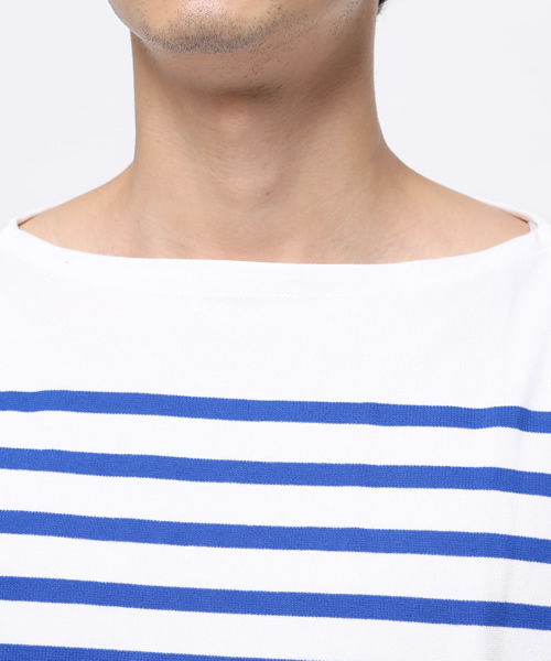 ORCIVAL（オーシバル）の「【ORCIVAL】パネルボーダーボートネック（Tシャツ/カットソー・メンズ・ホワイト・MEDIUM/LARGE）」の2枚目の写真